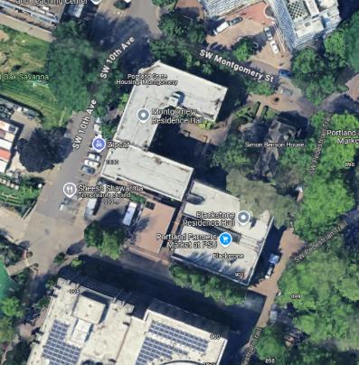 Location of PSU's planned new dorm building